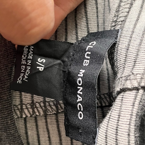 Club Monaco | Loungewear Crewneck Long Sleeve Cropped Top in Dark Gray, S - Picture 6 of 6